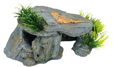 BAOSROY Reptilgrotta, akvariegrotta, vattensköldpaddor akvarium, sköldpaddor tillbehör, vattensköldpaddor tillbehör, akvariedekoration, terrariumtillbehör, lämplig för terrarier och akvarier
