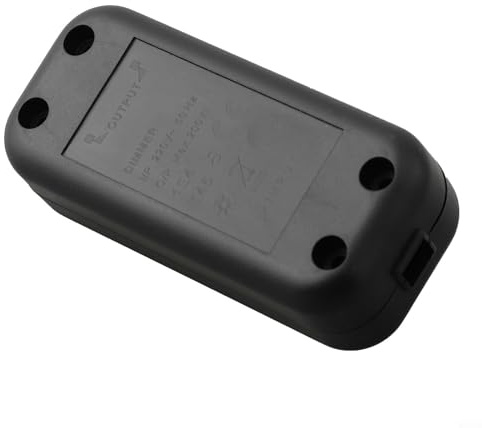 Inline Dimmer Switch with Built-in Rotary On/Off Knob Control, Adjustable LO-ME-HI-OFF Settings, Compatible with Dimmable LED and Incandescent Bulbs 3-200W, 220-240V(black)
