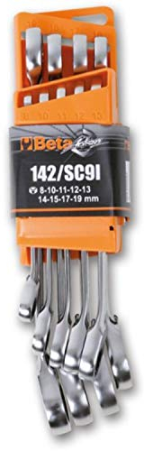 BETA 142/SC9I Set di 9 Chiavi a Cricchetto e Chiavi Inglesi Combinate, Reversibile, Professionali, con Supporto Compatto, Facile da Trasportare, Bloccaggio Sicuro delle Chiavi