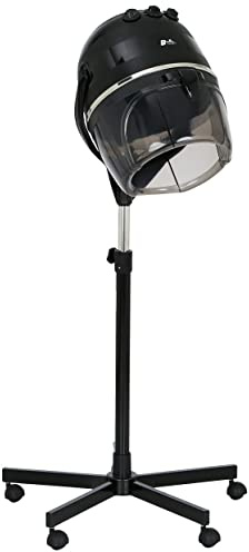 Buy-Rite Meredith 880 Watt Professional Salon Hair Dryer - Adjustable Height, 5-Star Caster Base, 60 Min Timer, Auto Shut-Off, Temp Control & 6-Speed Fan, Hood Diameter 11”, MEI-1028