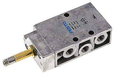 Festo MFH-5-1/8 (9982) Magnetventil Ventilfunktion: 5/2 monostabil Betätigungsart: elektrisch Baubreite: 26,0 mm Aluminium, Gewinde 1/8 Zoll, 5 Ports, CE, RoHS, blauer Lack