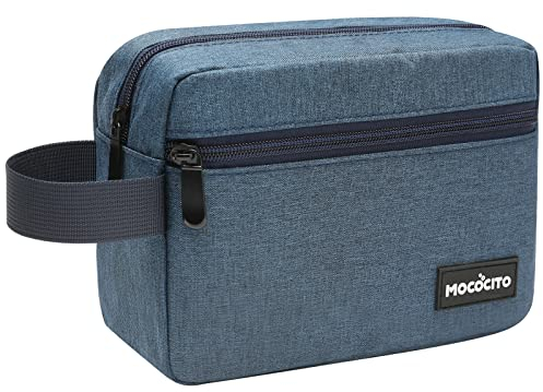 MOCOCITO Kulturbeutel für Herren, Reise, Kulturtasche, Kosmetiktasche, Kulturbeutel Faltbarer mit Tragegriff, Waschtasche für Damen(Blau)