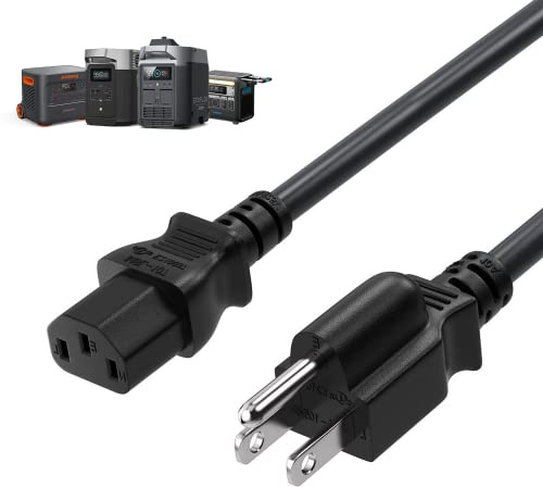 Heavy-Duty Power Station Charging Cable, 14AWG Fast Charger Cable for Jackery Explorer 2000/1500/1000 Pro,Ecoflow Delta/River Series,Bluetti EB3A;Anker 757/767, 125V 15A Universal AC Power Cord(10FT)