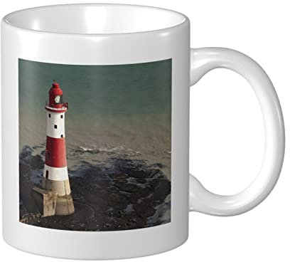 BAFAFA Leuchtturm im Wasser bedruckte Keramiktasse Kaffeetasse mit Henkel Porzellan Teetasse Kaffee Kakao Milch Teetassen für Küche Büro Zuhause