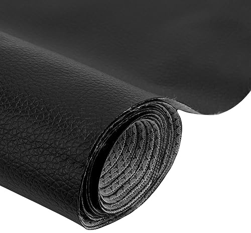 Yuragim Konstläder, metervara, 200 x 140 cm, vattentät, kornig läderimitation texturerat, svart, presenter till påsk, Eid gör-det-själv