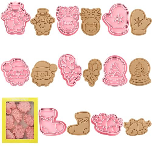 Formine biscotti natale, 8 Pezzi stampi biscotti natale, stampo 3d biscotti natale, Tagliabiscotti per Bambini, per Decorazioni di Dolci di Pasticceria Torte Natalizie Accessor
