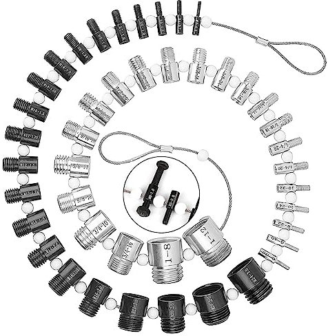 Schwamm 44 PCS Écrou et Boulon Filetage Vérificateur Filetage Vérificateur Standard et Métrique Mâle Jauge