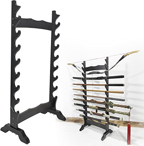 Présentoir vertical pour épées – Support à épées sur pied avec 6 à 12 étages – Support Katana robuste pour armes d'arts martiaux – Organisez et rangez diverses épées