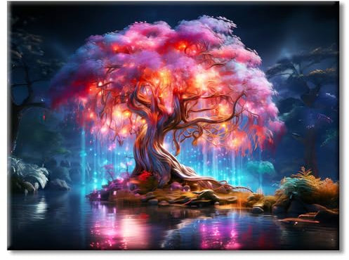 77iiAii Diamond Painting Erwachsene, Diy 5d Diamant Painting Bilder Lebensbaum 30x40cm Diamond Painting Bastelset Erwachsene für Geeignet Als Geschenk, Zur Entspannung und Als Wanddeko