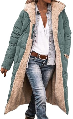Angxiwan Puffer Jackets Women With Hood Winter Coats for Women UK Warm Fleece Lined Snow Coat Plus Size Overcoat Outerwear Full Zip Hooded Longline Jackets Ladies Ladies Quilted Jacket