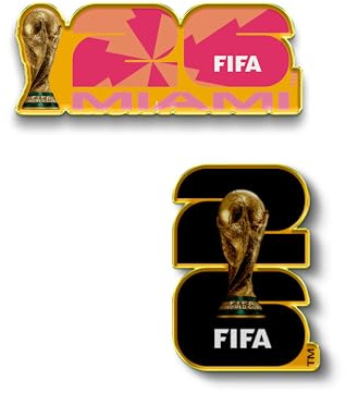 HONAV Paquete de pines de solapa de la Copa Mundial de la FIFA 2026, recuerdo coleccionable con licencia oficial, regalo y recuerdo de evento (paquete de 2)
