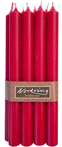 Nordring 8 stavljus rustik röd 2,2 x 18 cm hög genomfärgad RAL-certifierad