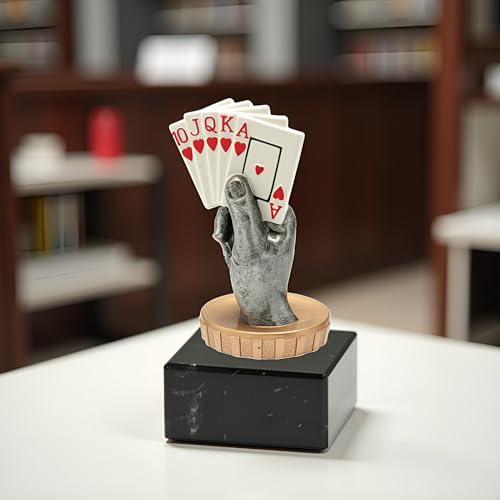 Generico Trofeo Carte da Gioco – Premio Poker, Burraco, Scala 40, Briscola – Coppa Personalizzabile con Targa – Idea Regalo Tornei, Eventi e Competizioni (Colore, h11cm)