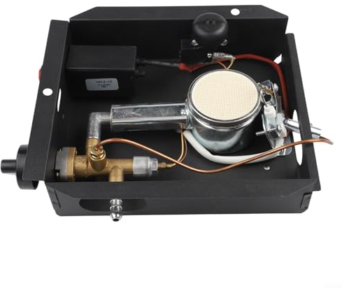 Springwillfly Kit di ricambio per bruciatore riscaldatore da terrazza da 47.000 BTU con regolatore e controllo di sicurezza per riscaldatori a tubo di vetro propano all'aperto, montaggio a 3 o 4 fori