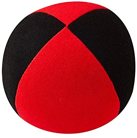 Jonglierball: HENRYS Beanbag Superior (Velours) 67mm, schwarz-rot