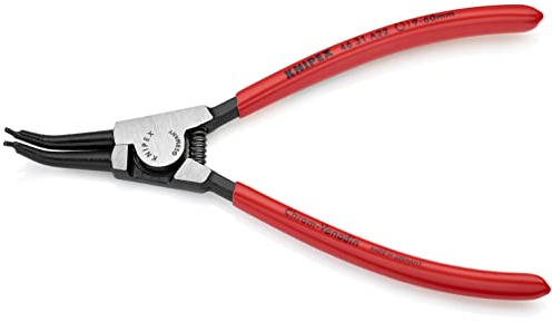 Knipex Pinza per Anelli di Sicurezza per Anelli di Sicurezza Esterni Su Alberi Angolazione a 45° Bonderizzata Nera, Rivestiti in Resina Sintetica 185 Mm 46 31 A22