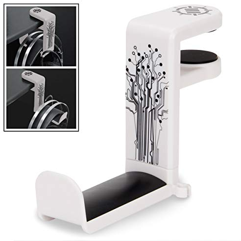 ENHANCE Soporte para Auriculares PC de mesa Sujeción para Cascos Gaming en Montura universal con Brazo Ajustable y Rotativo perfecto para colocar bajo el Escritorio