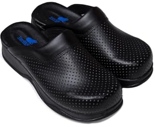 Terlik Sabo Classic ST058 Zuecos de Cuero Mules Zapatillas Zapatos Sabot, Mujer, Negro, EU 39
