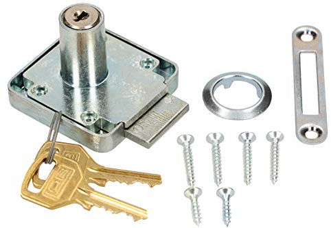 KOTARBAU® Cerradura para muebles, Cerradura de armario con 2 llaves, Cerradura de cilindro, Cerradura de gabinete, buzón, taquillas, cajones, Cerradura de seguridad con cilindro, Cerradura de embutir