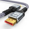 SNOWKIDS 3M DisplayPort Kabel 1.4 Displayport 1.4,8K@60Hz,4K@120Hz,2K@144Hz Übertragungsraten von bis zu 32,4 Gbit/s Nylon Geflecht DP Kabel für Laptop PC TV Beamer Spielmonitor usw.