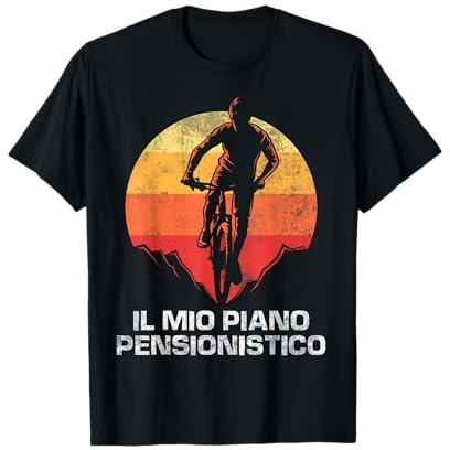 Ciclista Regalo per Pensionato Bici Tramonto Bicicletta Maglietta