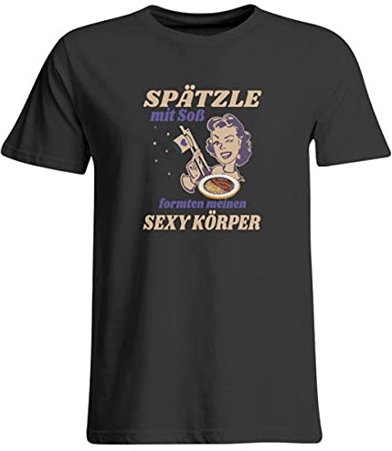Spätzle avec sauce – Proverbes souabes – Cadeaux de souabe – T-shirt grande taille, Noir profond, XXXXXL