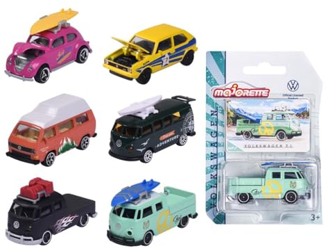 Majorette – Coches Premium Volkswagen The Originals con Partes en Metal, Escala 1:64, Con Licencia Oficial VW, Recibirás 1 de 6 Modelos de Vehículos VW (enviado al azar)