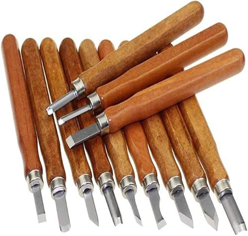 OITTo Mango de Madera, 12 Uds, Herramientas de bisturí, Juego de Herramientas de Tallado de Madera, Cortador, Cuchillo de Grabado en Madera, Kit de Herramientas de Mano, Acero de Alto Carbono
