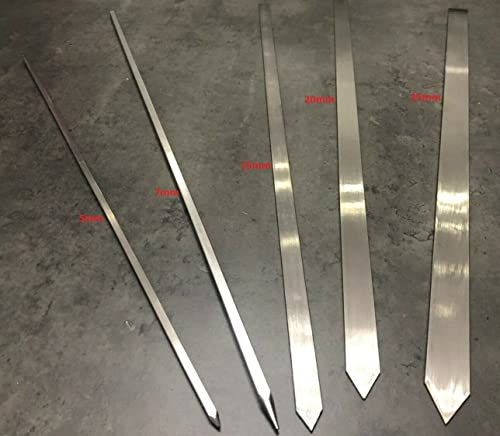 5mm 7mm 15mm 20mm 25mm Stainless Steel Skewer Barbecue BBQ Kofta / Kebab Skewers (15mm Flat Skewers)