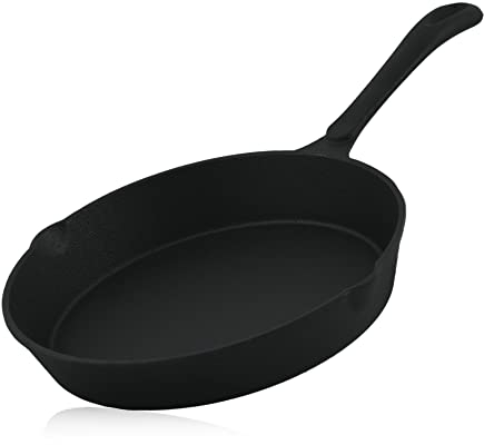 BBQ-Toro Gusseisenpfanne | Ø 20 cm | preseasoned | Gusseisen-Pfanne mit zwei Ausgießer | Stielpfanne | Grillpfanne, Bratpfanne, Steakpfanne, Fleischpfanne, Fischpfanne, Pizzapfanne