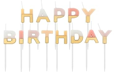 Folat 24208 Kuchen Kerzenset 'Happy Birthday' Pale Pastels - 2 cm Geburtstagskerzen für Geburtstag, Geburtstagsdeko, für Kinder Partys, Hochzeiten, Firmenfeiern, Jubiläen