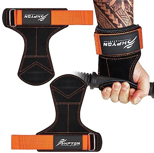 HPYGN Fitness Gewichtheberhaken für Männer & Frauen (Paar) - Padded Lifting Straps - Gewichthebergriffe für Powerlifting, Shrugs, Rows & Deadlift Support - Gym Lifting Straps mit Pull Up Hooks