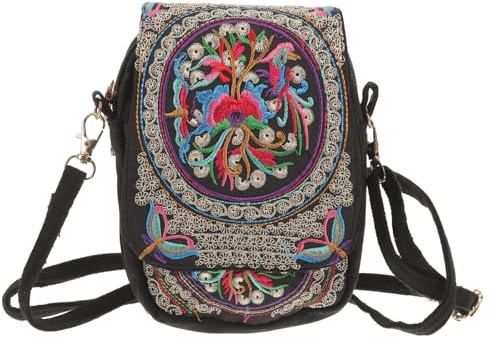 ABOOFAN Bolso Bandolera de Bordado para Mujer, Sostenible y Antirrobo, Ideal para Exterior, Bolsa de Hombro Multifuncional para Teléfono Móvil