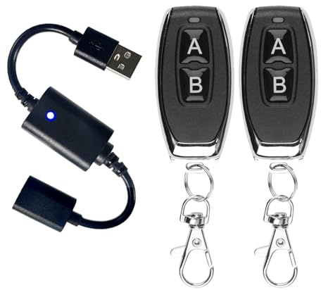 ZABLL DC 5V USB Wireless Remote Control Switch Driver Power ON Off for LED Light, Strip Reading Lamp, Light Fan & More (2 Transmitters and 1 Receiver)