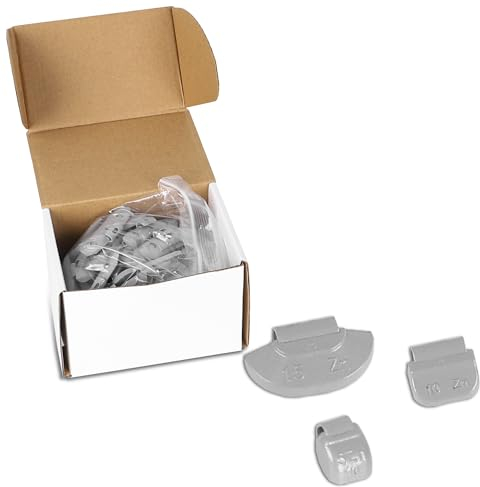 Richeer 225Stück Auswuchtgewichte Wuchtgewichte（ je 75 von 5g, 10g, 15g ） Sortiment an Zinkschlaggewichten für STAHLFELGEN