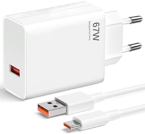67W Caricatore Rapido Adattatore USB per Xiaomi,Caricatore Caricatore Turbo con Cavo USB C 2m per Xiaomi Redmi 13T/ 13/ 12S Ultra/ 13 Lite/ 12X/ 11T,Note 13Pro/12Pro/11Pro,11S 11 Ultra,Poco F5 X5 Pro