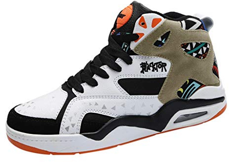 Dinglong EU 43 Chaussures décontractées Baskets Chaussures de Sport Montantes Respirantes en pour Hommes Chaussures de Baskets Hip-hop à Coussin d'air basquette Homme Basket sans Lacets Homme