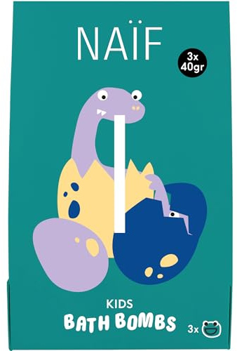 Naïf – Boule de bain pour enfants (lot multipack) à partir de 3 ans – Plaisir de bain crépitant – Formule douce – 0% SLES – Testé dermatologiquement – Origine naturelle – 120 g