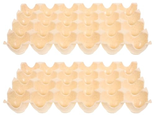 BUGUUYO Cartone per Uova Riutilizzabile in Pp 24 Posti Beige, Scatola per Uova da Frigorifero Design Multi-griglia Anti-collisione, Grande Contenitore Compatto per