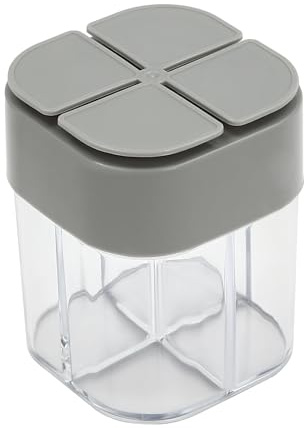 Shiyinge 2PCS 4 en 1 Salero y Pimentero de Plástico Recipiente de 4 Compartimentos para Condimentos para cocinar en la cocina acampar ir de picnic viajar y utilizar en barbacoas