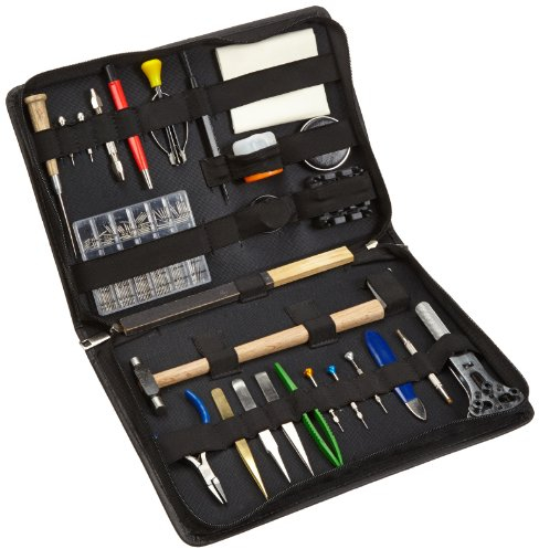 Berger & Schröter Uhrenwerkzeugset, 27 verschiedene Werkzeuge, Ledermappe