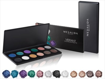 MESAUDA PALETTE VIBRANT 12 OMBRETTI PERLATI MAKE UP EYESHADOW PALETTES TRUCCO TROUSSE TAVOLOZZA