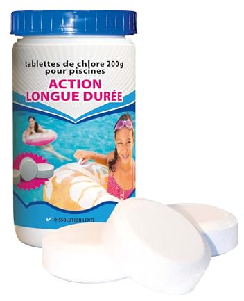 BSI - Chlore Lent - Action Longue Durée - Désinfection Totale De l'Eau - Spécial Bactéries - Idéal Pour Piscine 30m³ Et Plus - Galets 200g - 1kg