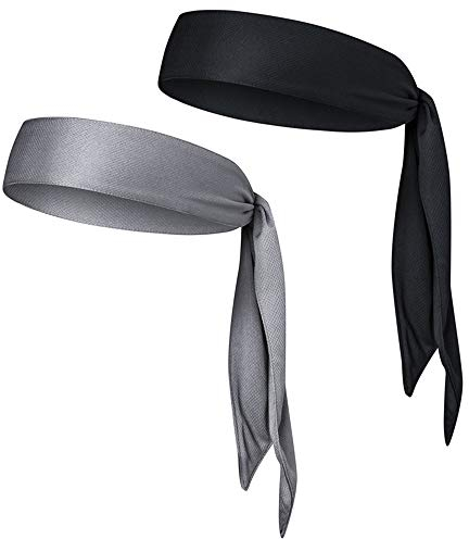 Lezed Sport Stirnband Anti-Rutsch für Frauen und Männer Sport Schweißband für Tennis Laufen Radfahren Yoga Basketball Kopf Krawatte Tennis Headband Stirnband für Moisture Wicking 2 Stück
