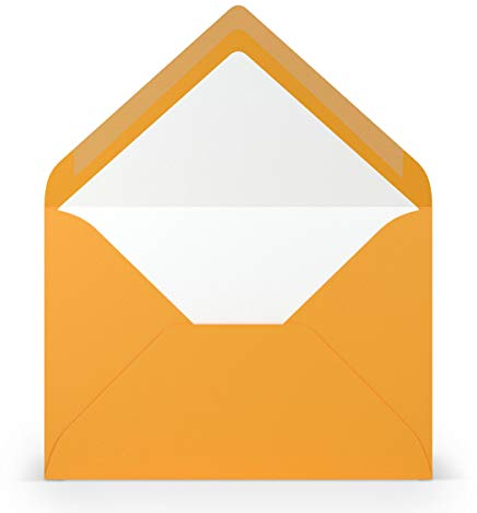 PAPERADO 50 Briefumschläge DIN B6 Ocker gerippt Orange - 100 g/m² Kuvert Ohne Fenster 17,8 x 12,5 cm - Umschläge mit Nassklebung spitze Klappe