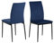 AC Design Furniture Devin Samt-Esszimmerstühle mit Rückenlehne, 4er-Set, Küchenstühle, dunkelblauer Stoff, Metallbeine, gepolsterte Esszimmerstühle, Esszimmer, Küchenstuhl, Akzentstuhl, Bürostuhl