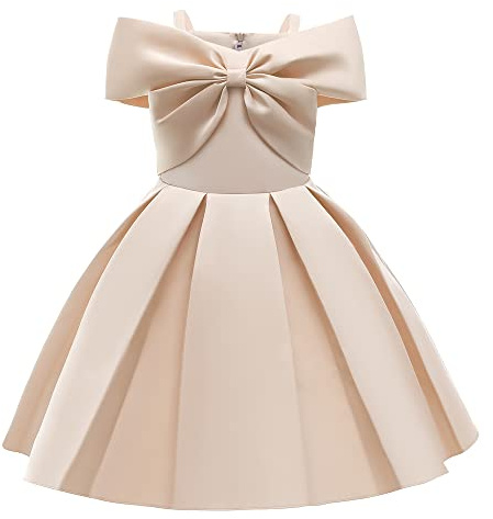 Cichic Toddler Flower Girl Dress for Wedding Birthday Party Pageant Church Pleated Off Shoulder Princess Gown