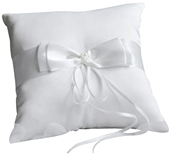 Srup Cuscino anello di nozze, Cuscino Portafedi 15x15cm, Cuscino anello da sposa bianco, Cuscino Portatore Di Anelli Con Fiocco, Cuscino Fedi Nuziali, Per Proposte Di Matrimonio, Cerimonie Forniture