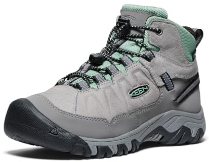 KEEN Unisex Kid's Targhee 4 Mid Waterproof Hiking Boots, Alloy Granite Green, 4 UK