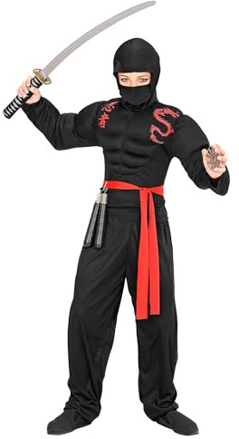 W WIDMANN MILANO Party Fashion - Disfraz de ninja musculoso para niños, guerrero japonés, luchador, disfraces de carnaval